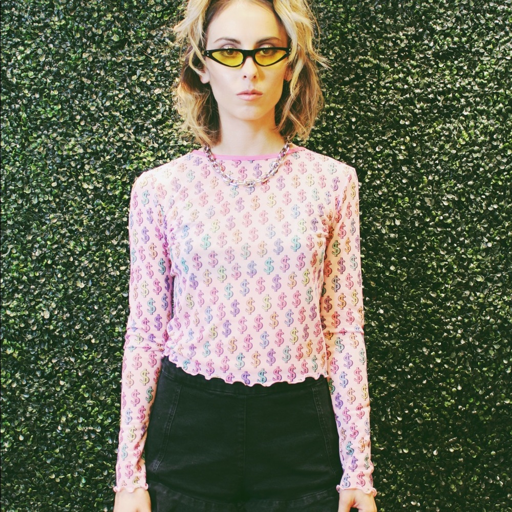 Sugar Thrillz Made Of Money Mesh Top